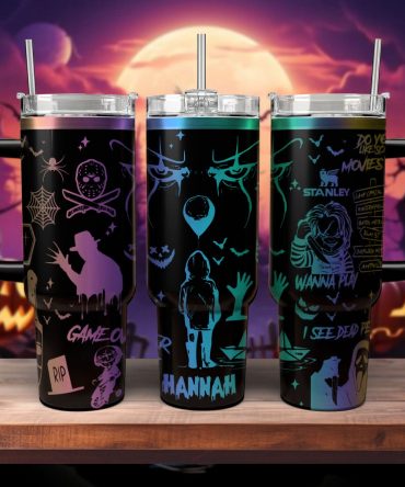 Horror Characters Movies Custom Stanley Quencher 40oz Stainless Steel Tumbler With Handle