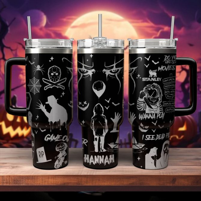 Horror Characters Movies Custom Stanley Quencher 40oz Stainless Steel Tumbler With Handle