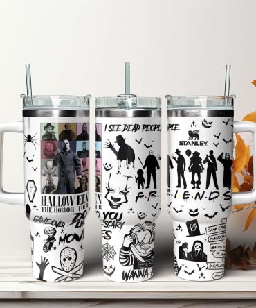 Horror Characters Movies Custom Stanley Quencher 40oz Stainless Steel Tumbler With Handle