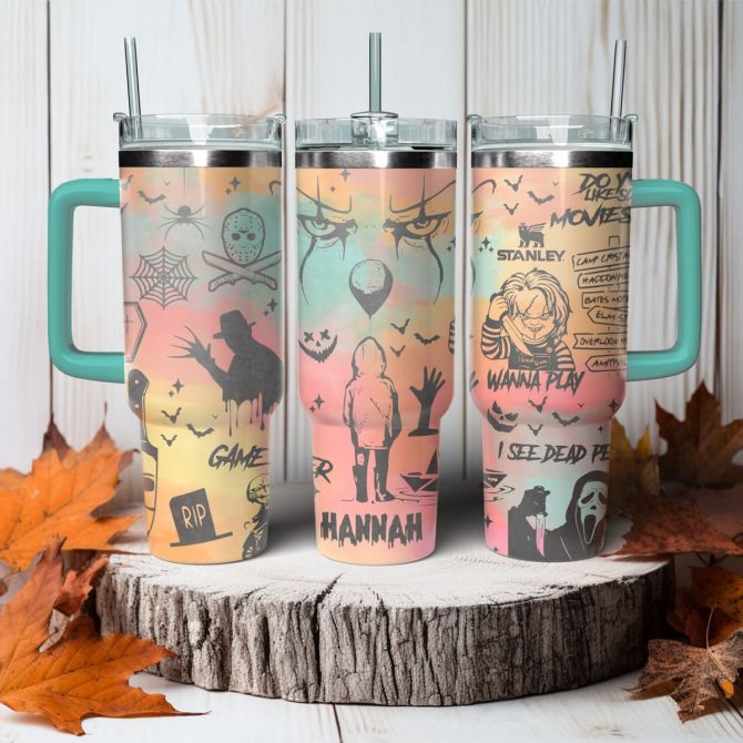 Horror Characters Movies Custom Stanley Quencher 40oz Stainless Steel Tumbler With Handle