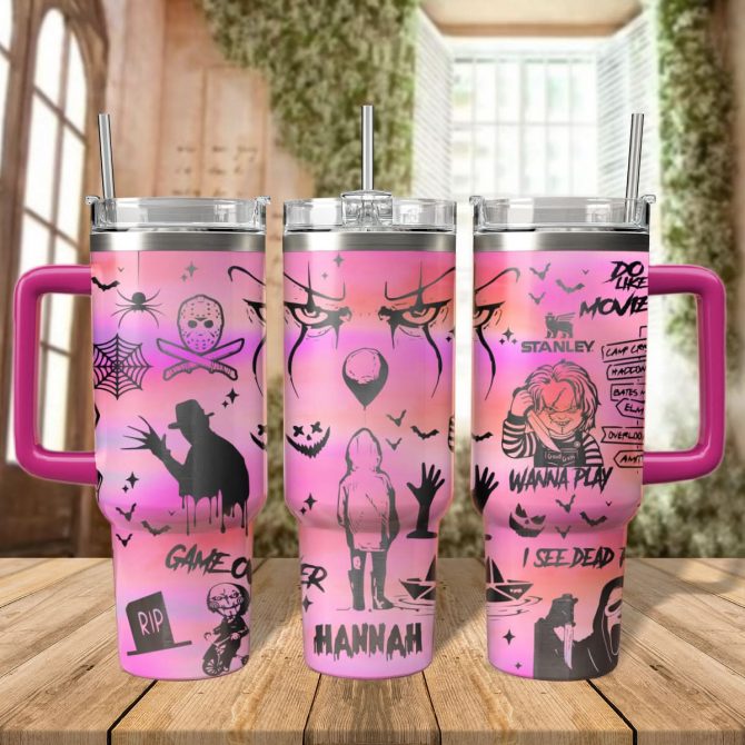 Horror Characters Movies Custom Stanley Quencher 40oz Stainless Steel Tumbler With Handle