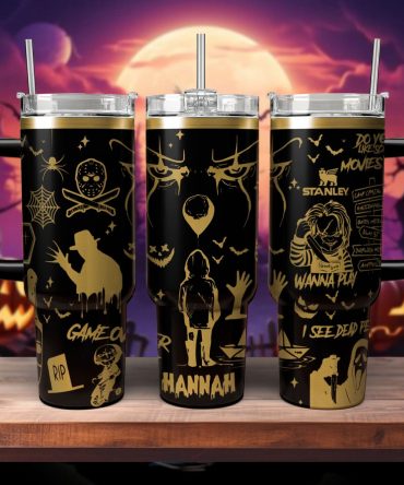 Horror Characters Movies Custom Stanley Quencher 40oz Stainless Steel Tumbler With Handle