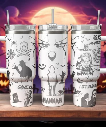 Horror Characters Movies Custom Stanley Quencher 40oz Stainless Steel Tumbler With Handle