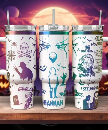 Horror Characters Movies Custom Stanley Quencher 40oz Stainless Steel Tumbler With Handle