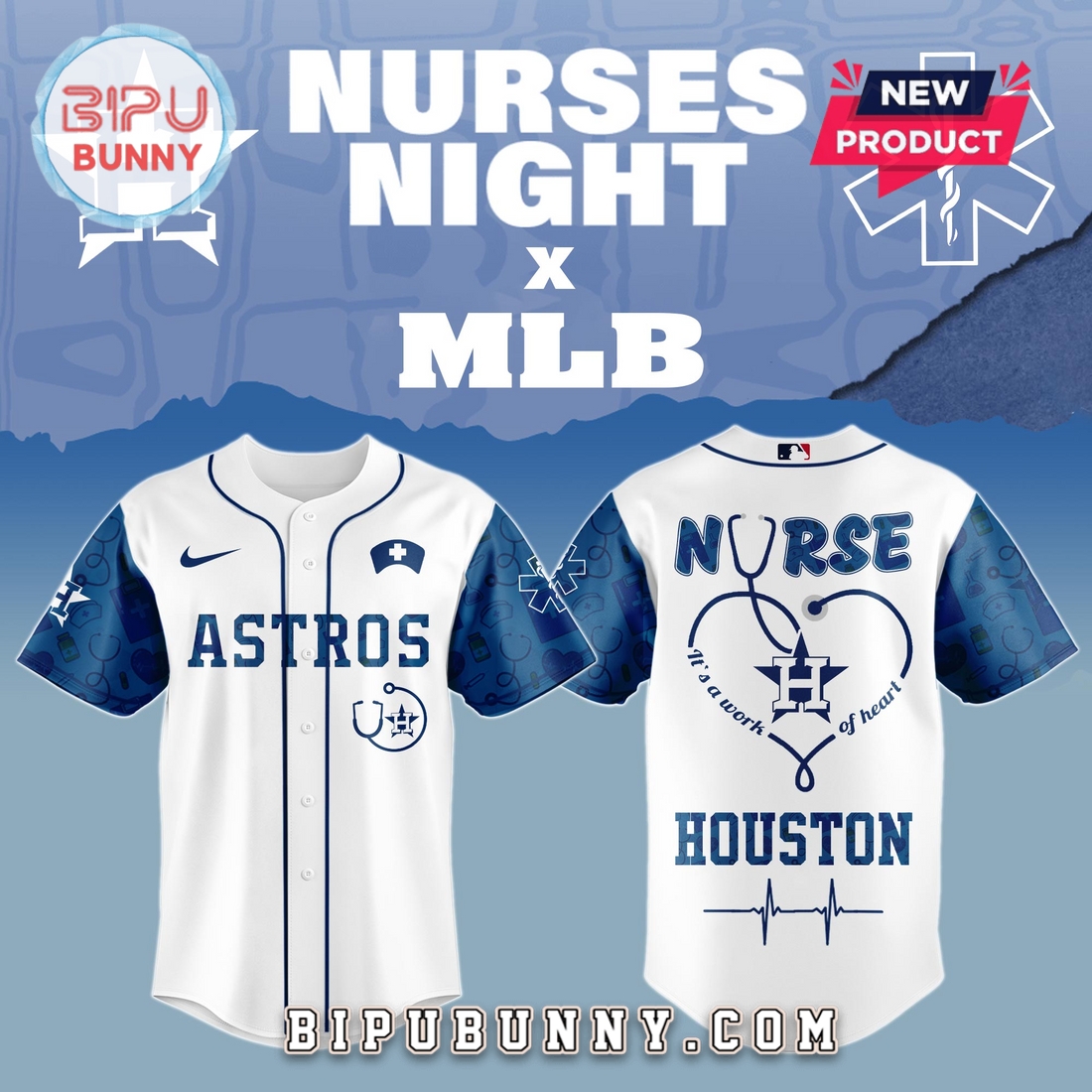 Houston Astros MLB Nurses Game Night Baseball Jersey
