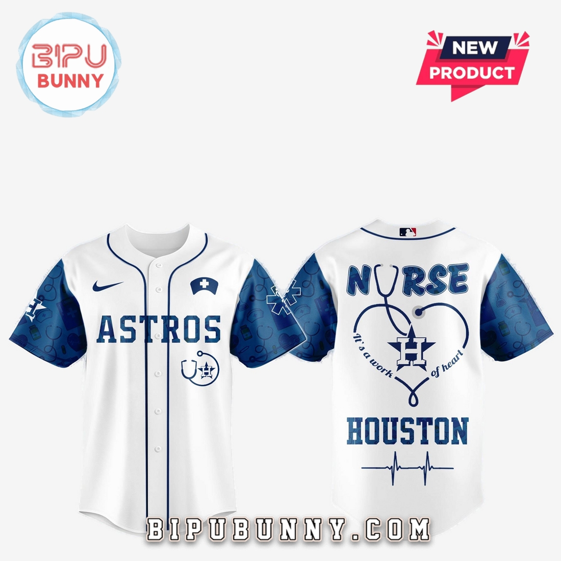 Houston Astros MLB Nurses Game Night Baseball Jersey - Image 2