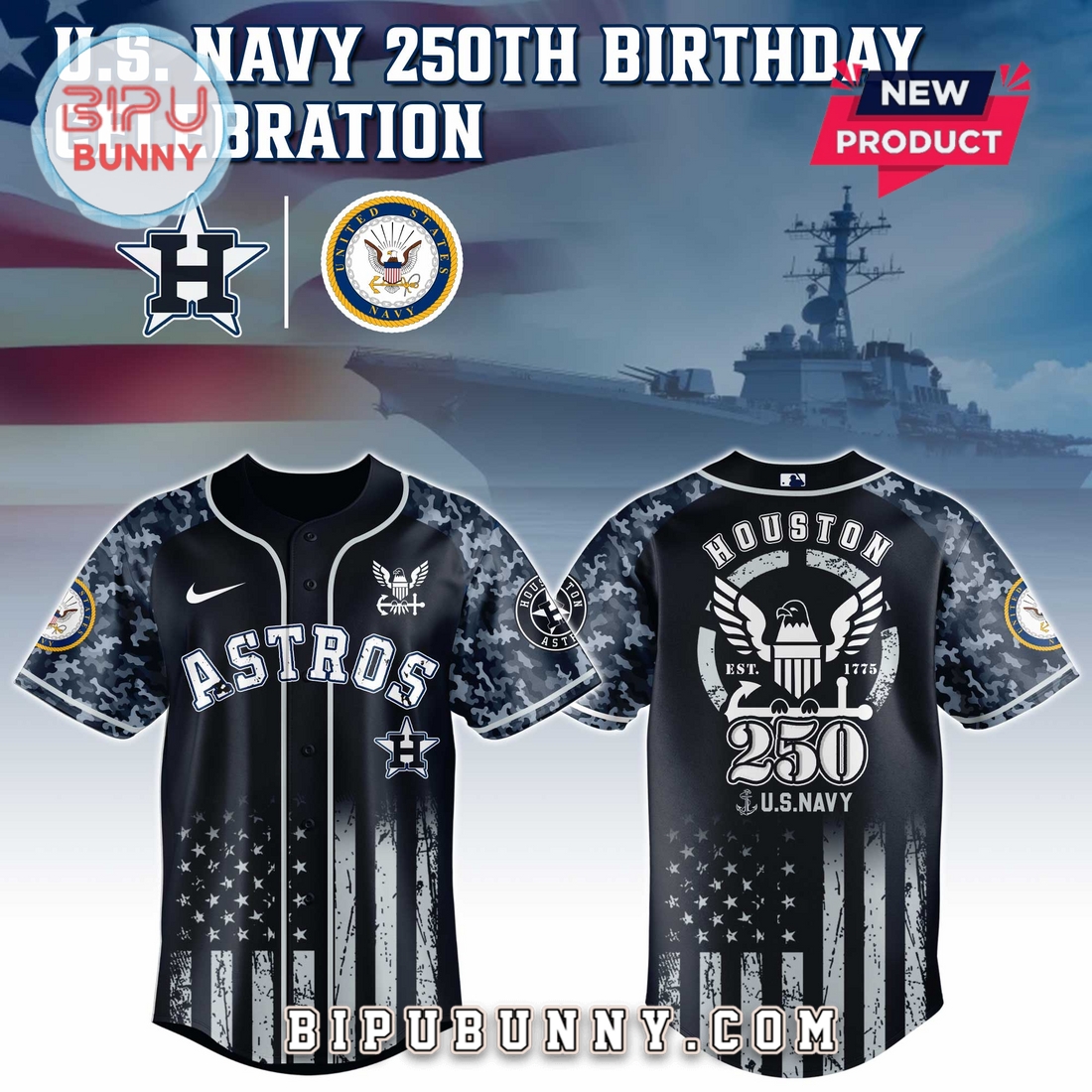 Houston Astros MLB x 250 U.S. Navy Baseball Jersey