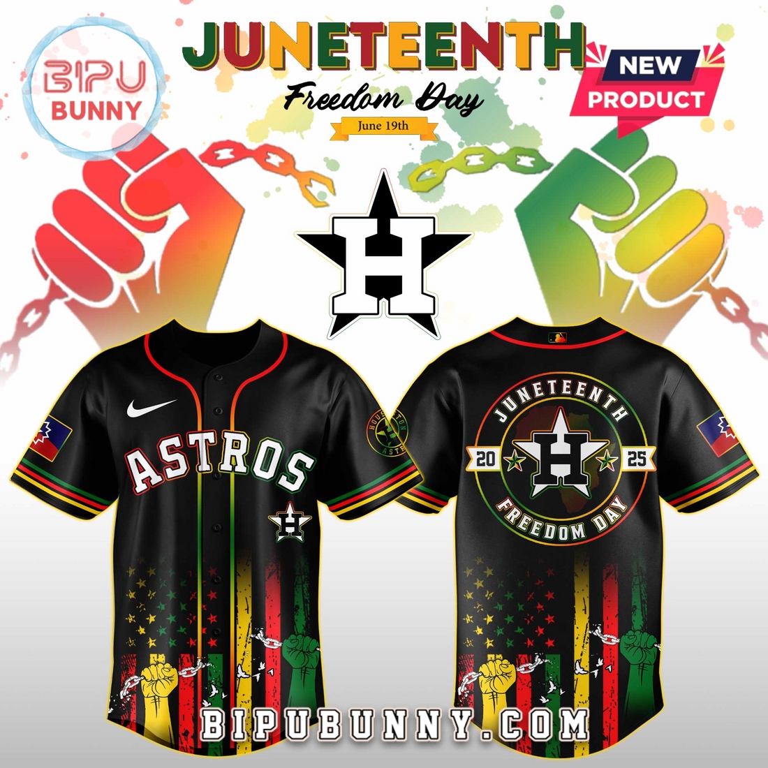 Houston Astros MLB x Juneteenth Day 2025 Baseball Jersey
