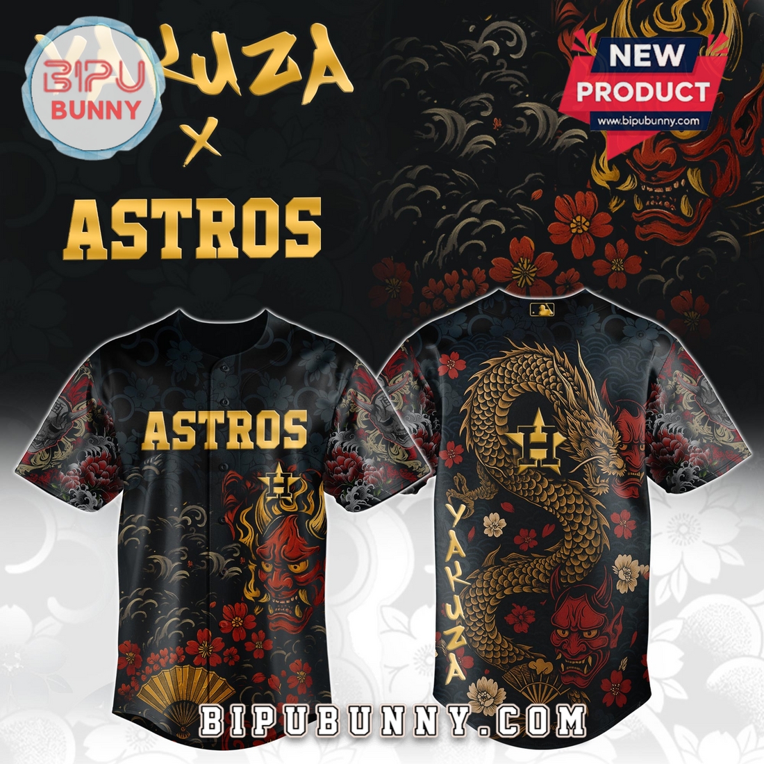 Houston Astros MLB x Yakuza Bloodline Baseball Jersey