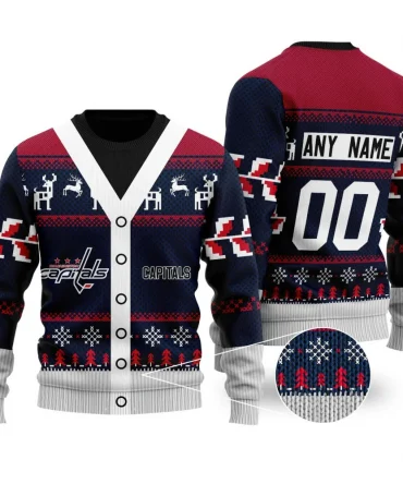 NHL Washington Capitals | Personalized Name &amp; Number Unisex Sweater For Christmas Season