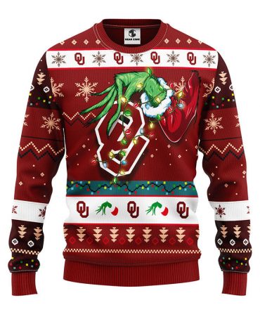 Oklahoma Sooners Grinch Ugly Christmas Sweater
