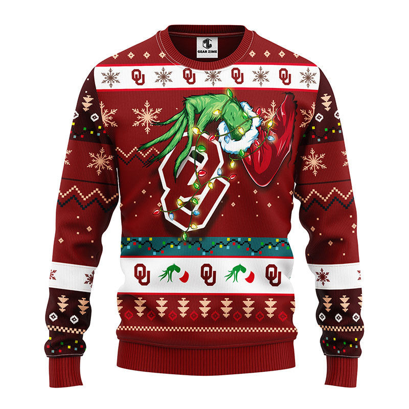 Oklahoma Sooners Grinch Ugly Christmas Sweater