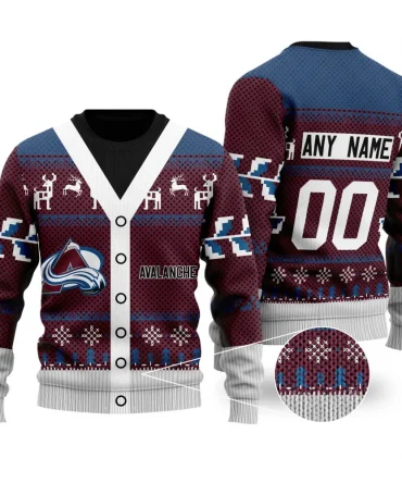 NHL Colorado Avalanche | Personalized Name &amp; Number Unisex Sweater For Christmas Season