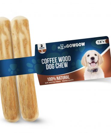 Coffee Wood Dog Chew Stick, 2 Pack Size Small, Dog Teeth Cleaning & Relieve Stress, Organic Toys
