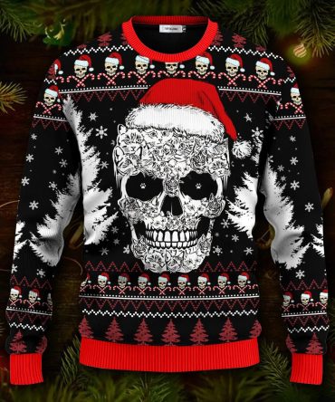 Best Skull Christmas Pattern Skull Ugly Christmas Sweater