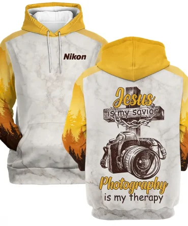 Jesus Is My Savior Photography Is My Therapy Nikon Photography Videography All Over Prints BL241024A2NK - Hoodie