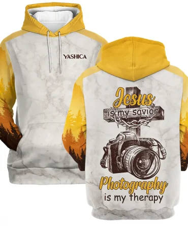 Jesus Is My Savior Photography Is My Therapy Yashica Photography Videography All Over Prints BL241024A2YSC - Hoodie