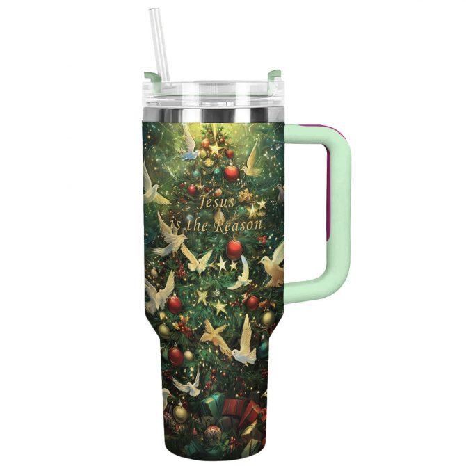 Jesus Is The Reason Christmas Custom Stanley Quencher 40oz Stainless Steel Tumbler With Handle