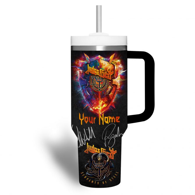 Judas Priest Music Custom Stanley Quencher 40oz Stainless Steel Tumbler With Handle - Image 3