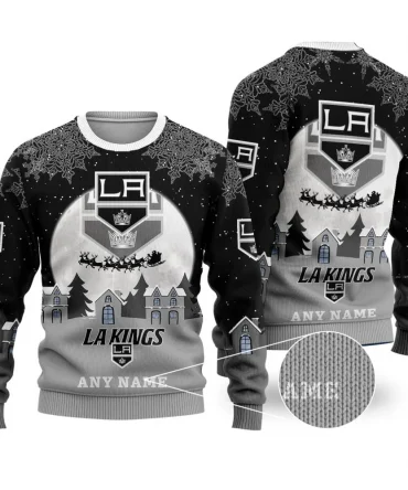 NHL Los Angeles Kings Personalized Name Christmas Ugly Sweater Design ST2306