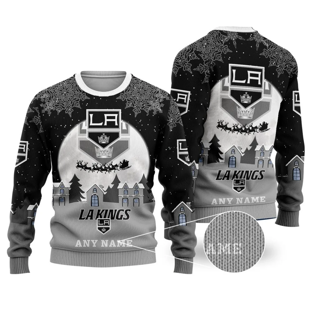 NHL Los Angeles Kings Personalized Name Christmas Ugly Sweater Design ST2306