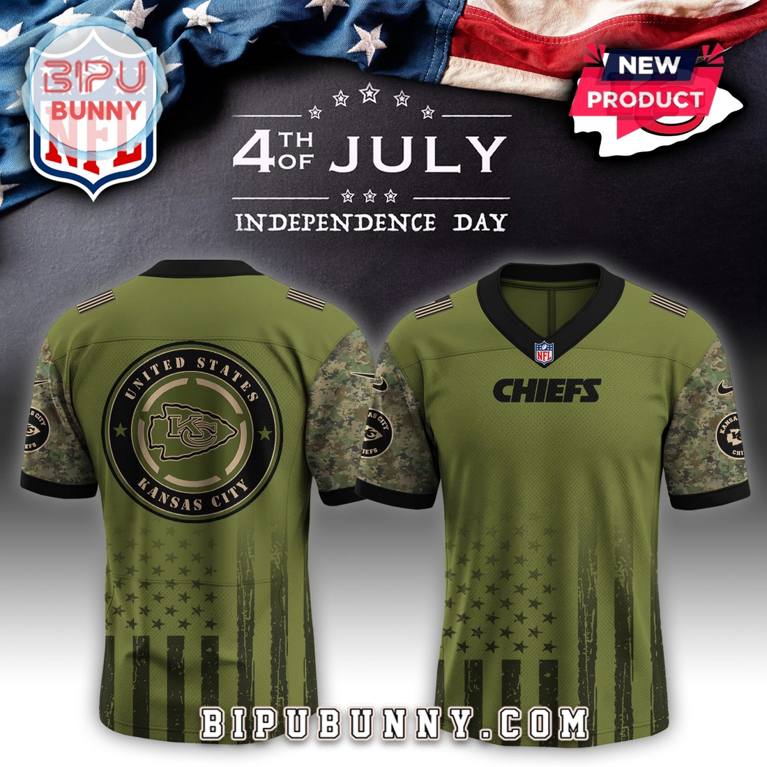 Kansas City Chiefs NFL x Independence Day Baseball Jersey