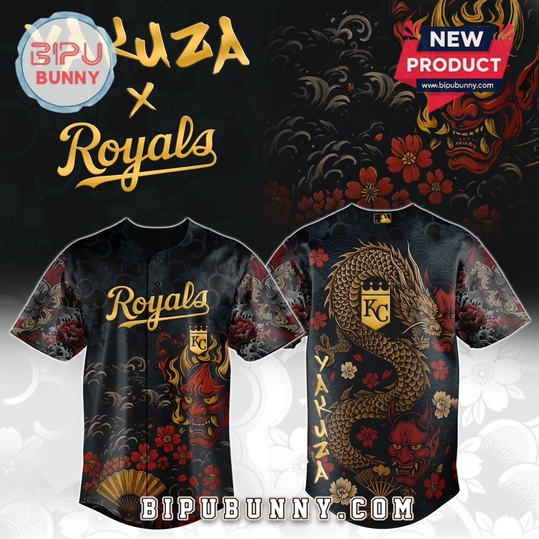 Kansas City Royals MLB x Yakuza Bloodline Baseball Jersey