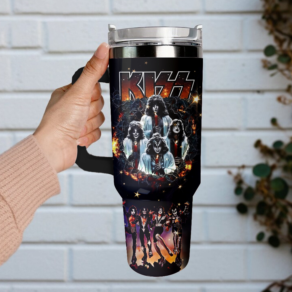 KISS band Custom Stanley Cup 40 oz 30 oz Tumbler With Handle - Image 3