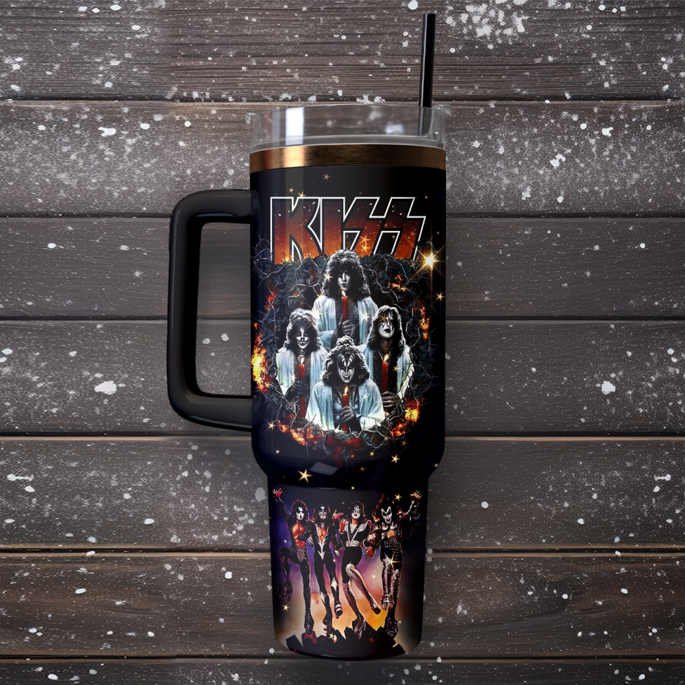 KISS band Custom Stanley Cup 40 oz 30 oz Tumbler With Handle - Image 2