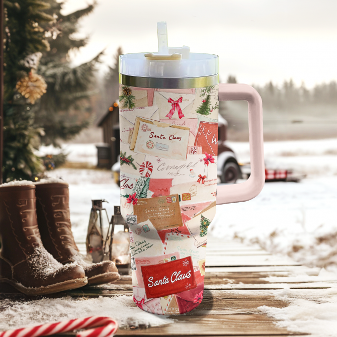 Letters To Santa Christmas Custom Stanley Quencher 40oz Stainless Steel Tumbler With Handle - Image 2