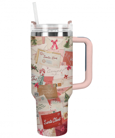 Letters To Santa Christmas Custom Stanley Quencher 40oz Stainless Steel Tumbler With Handle
