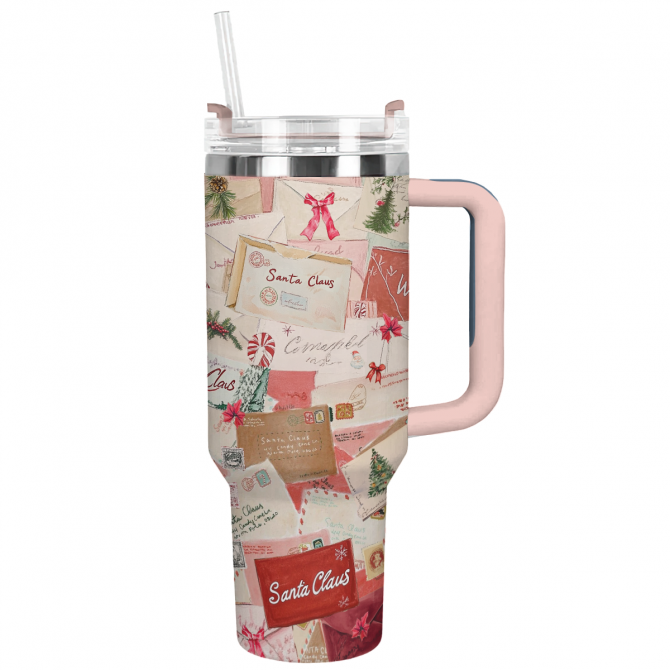 Letters To Santa Christmas Custom Stanley Quencher 40oz Stainless Steel Tumbler With Handle