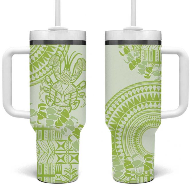 Lime Green Niue Language Week The Rock Coconut Crab Siapo Custom Stanley Quencher 40oz Stainless Steel Tumbler With Handle