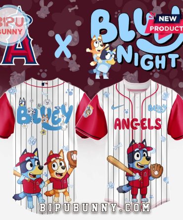 Los Angeles Angels MLB x Bluey And Bingo Baseball Jersey