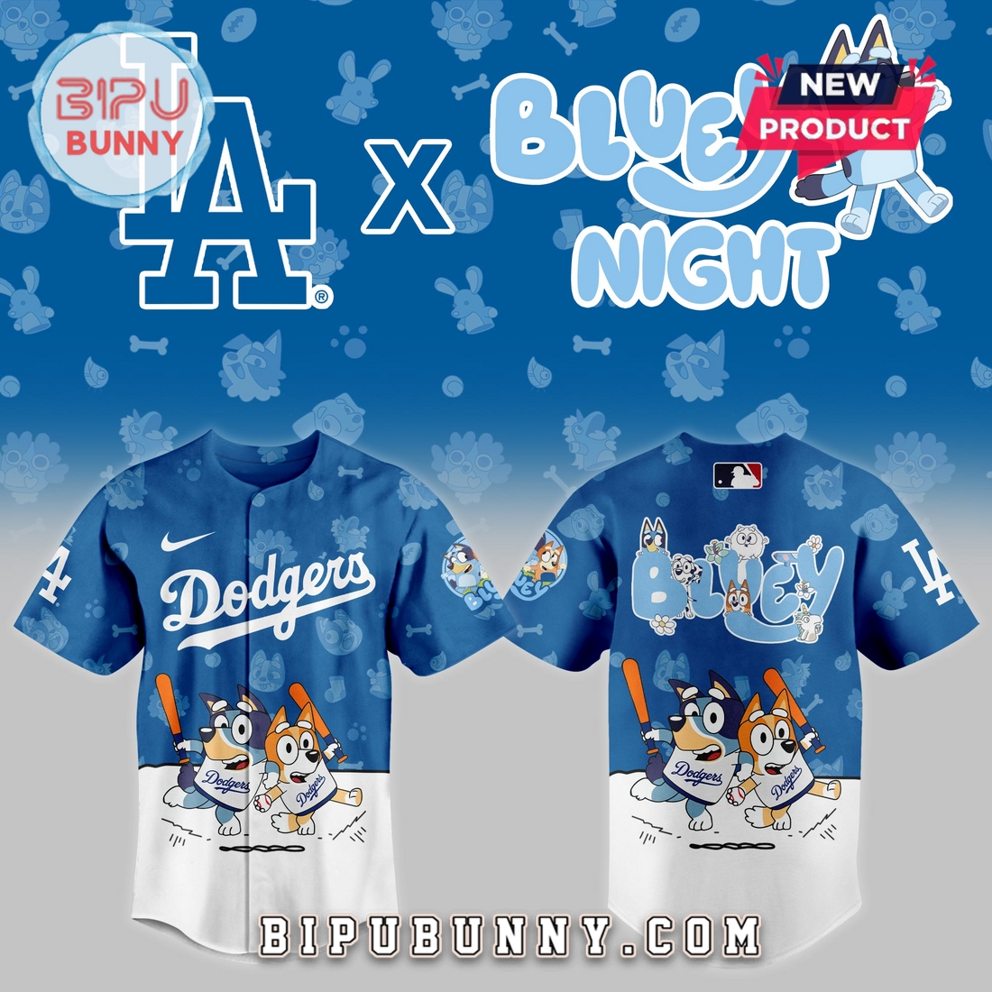 Los Angeles Dodgers 2025 Bluey Night Baseball Jersey - Image 2
