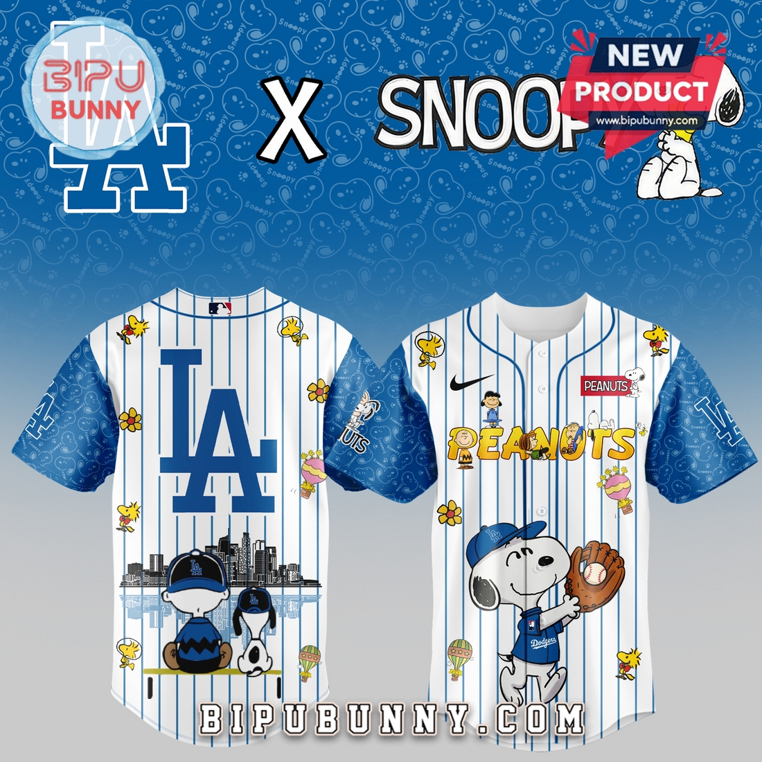Los Angeles Dodgers Snoopy Cute Baseball Jersey