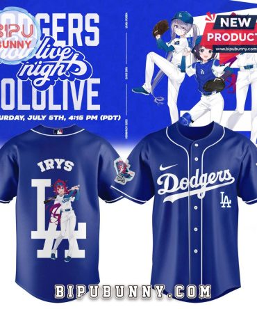 Los Angeles Dodgers x Hololive Night IRyS Baseball Jersey