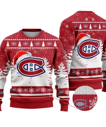 NHL Montreal Canadiens Personalized Name Christmas Design Ugly Sweater ST2301