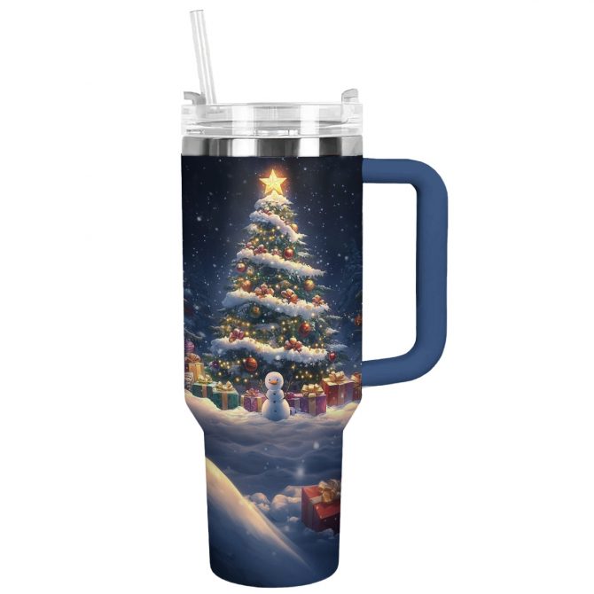 Magical Christmas Tree Custom Stanley Quencher 40oz Stainless Steel Tumbler With Handle