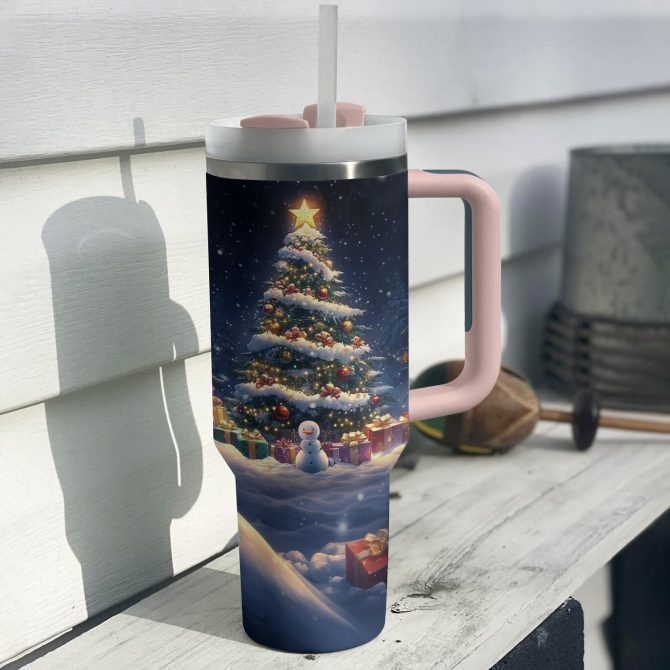 Magical Christmas Tree Custom Stanley Quencher 40oz Stainless Steel Tumbler With Handle - Image 2