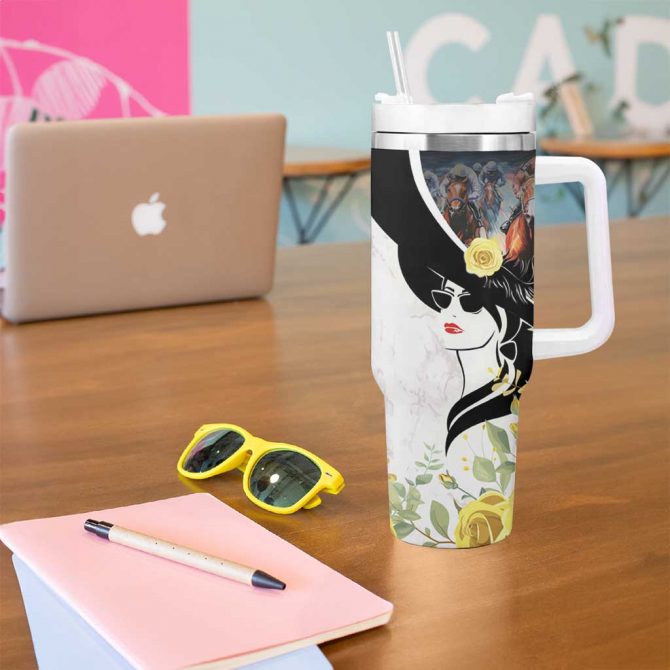 Melbourne Horse Racing Derby Day Custom Stanley Quencher 40oz Stainless Steel Tumbler With Handle - Image 5