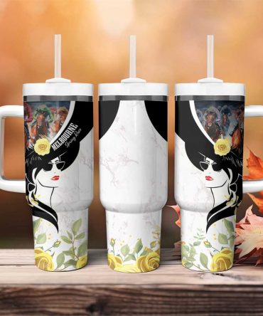 Melbourne Horse Racing Derby Day Custom Stanley Quencher 40oz Stainless Steel Tumbler With Handle