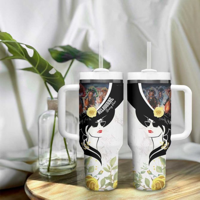 Melbourne Horse Racing Derby Day Custom Stanley Quencher 40oz Stainless Steel Tumbler With Handle - Image 9