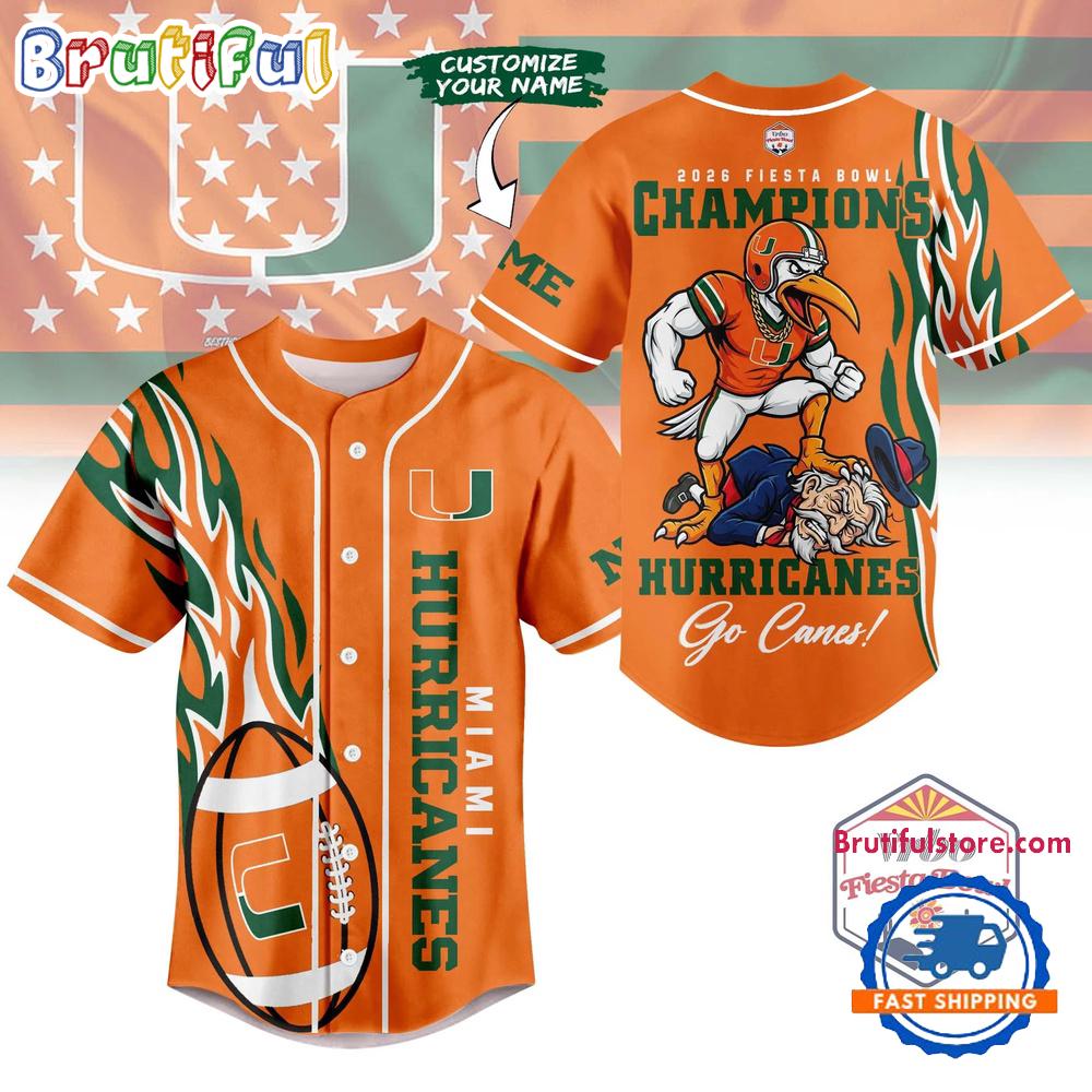Miami Hurricanes 2026 NCAA Fiesta Bowl Champions Jersey Shirt