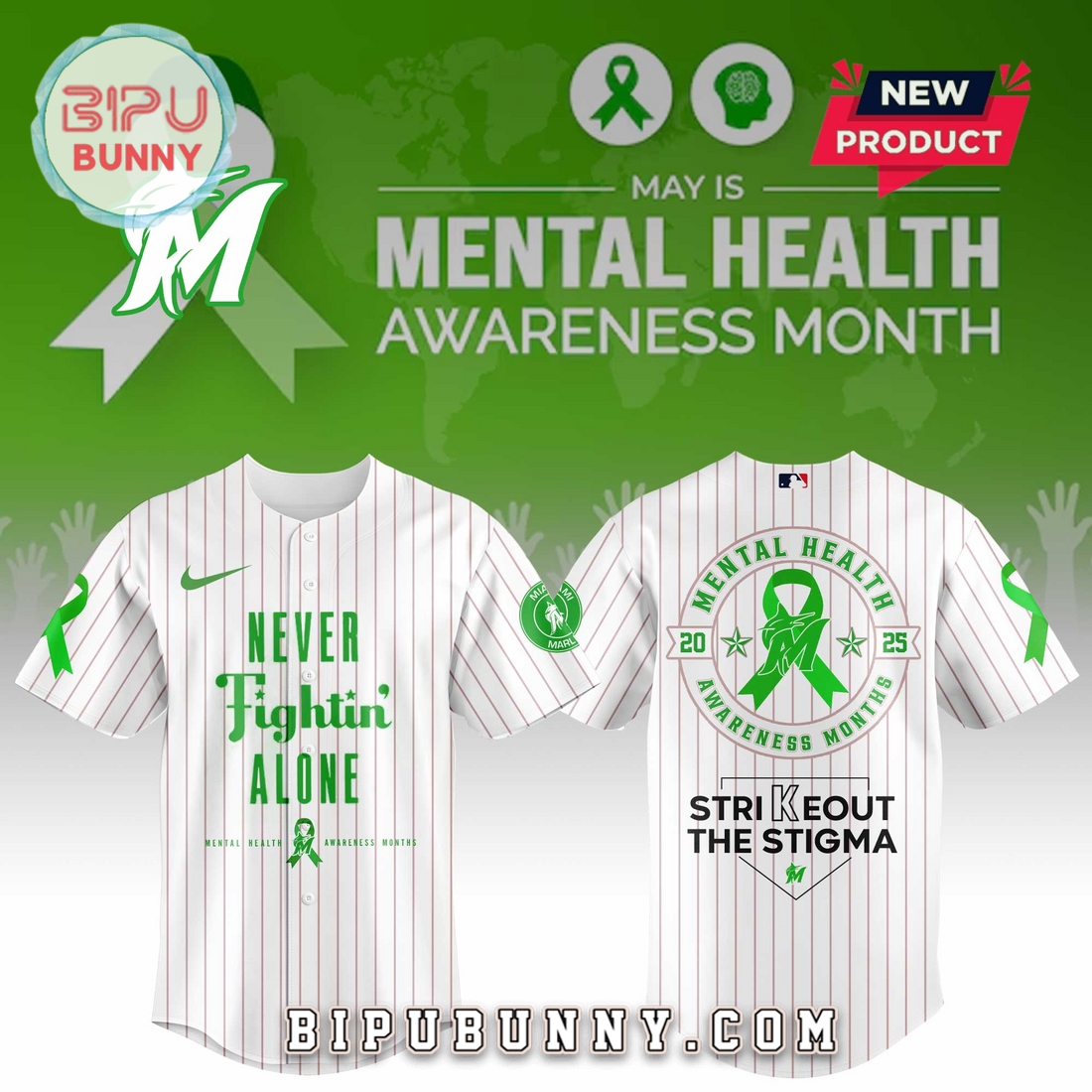 Miami Marlins MLB Mental Health Awareness Baseball Jersey