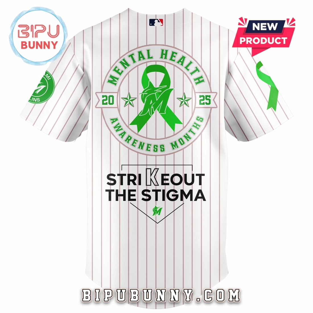 Miami Marlins MLB Mental Health Awareness Baseball Jersey - Image 3