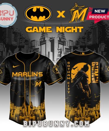 Miami Marlins MLB x Batman Game Night Baseball Jersey