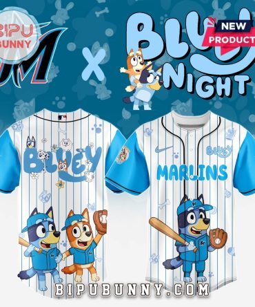Miami Marlins MLB x Bluey And Bingo Baseball Jersey