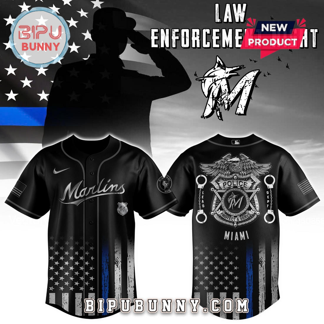 Miami Marlins MLB x Law Enforcement Night Baseball Jersey