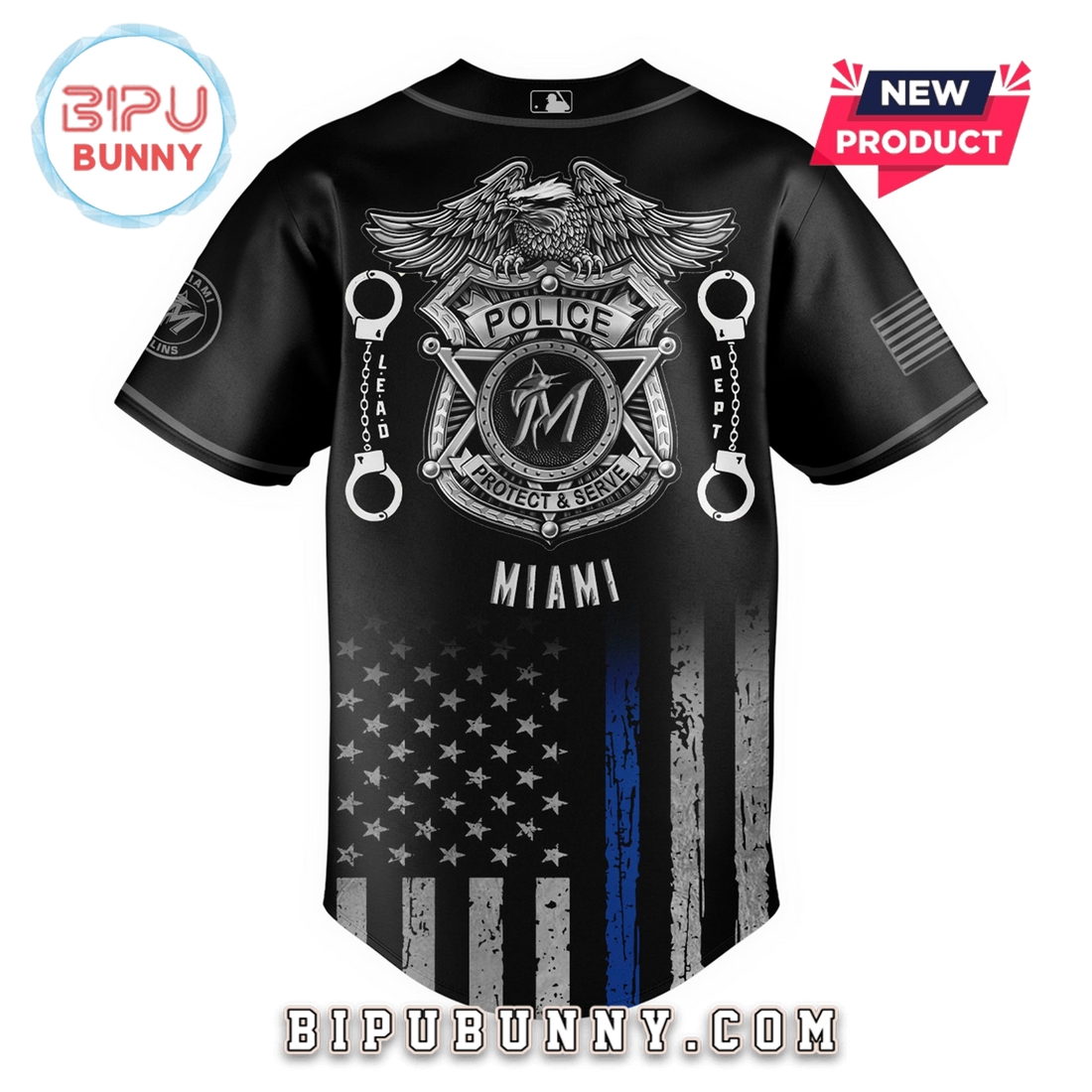 Miami Marlins MLB x Law Enforcement Night Baseball Jersey - Image 3